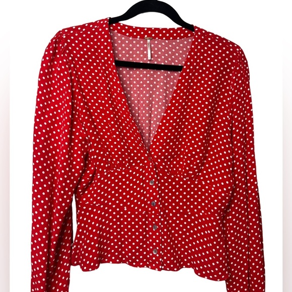 Free People Love Street Top in Red Size M - Picture 5 of 6